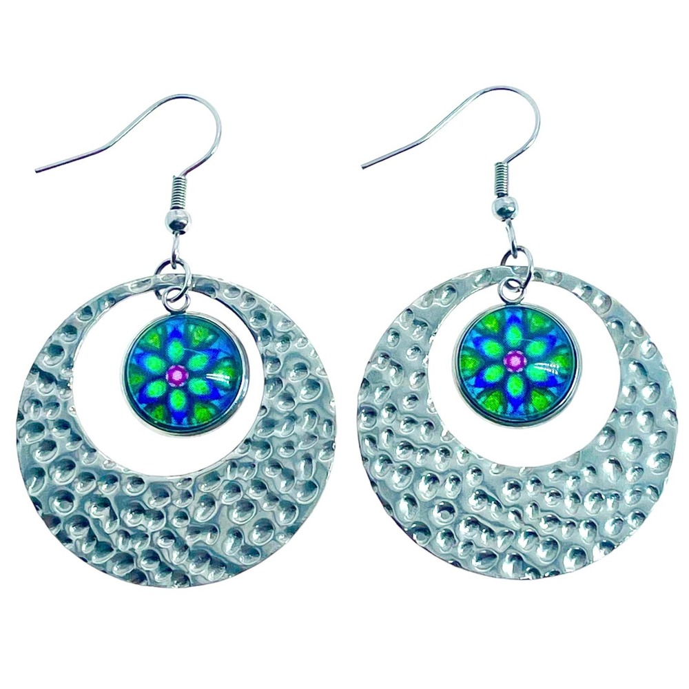 Lucky Daisy Dotted Hoop Earrings